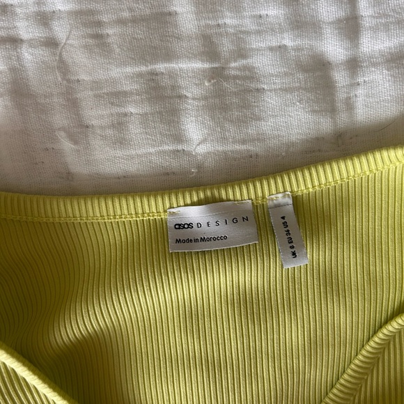 ASOS Yellow Ribbed Button Down Shirt - Picture 2 of 4
